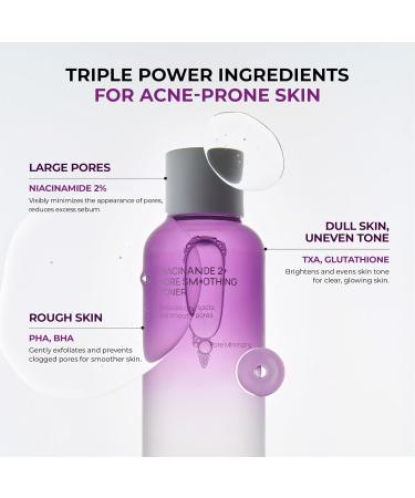 JUMISO Niacinamide 2% + PHA/BHA Pore Smoothing Toner (205ml/6.93 fl oz), 1% TXA + Glutathione, Glass Skin Prep, Gentle Exfoliation for Textured Skin, Unscented, Korean Skincare - Buy Online on GoSupps.com