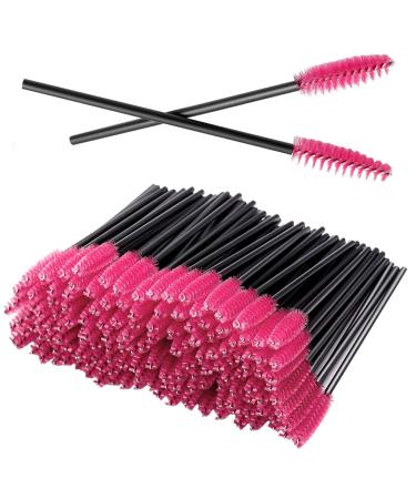 100PCS Disposable Eyelash Mascara Brushes for Eye Lashes Extension Eyebrow and Makeup(Rose)