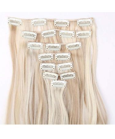 Buy Clip-in Hair Extensions - 8 Tresses 18 Clips 60cm Sandy & Bleaching Blonde - Real Hair for Ultimate Volume - Buy Online on GoSupps.com