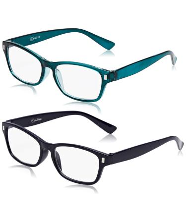 The Reading Glasses Company Dark Blue Aquamarine Readers Value 2 Pack Mens Womens RR77-3Q +2.50 - Buy Online on GoSupps.com