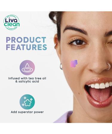 LivaClean Holographic Acne Patches - 240 CT Space Edition with Salicylic Acid & Tea Tree Oil - Effective Hydrocolloid Star Pimple Treatment - Buy Online on GoSupps.com