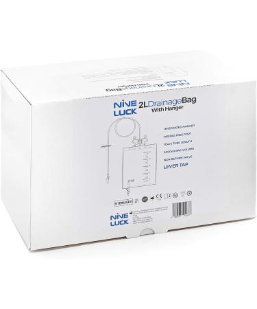 10pcs Pack of 2000ml Urine Drainage Bag with Integrated Bag Hanger and Lever Tap - Sterile Catheter Night Bags - Overnight Bedside Urine Bag - Buy Online on GoSupps.com