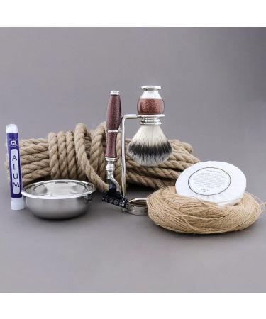 6 Pc Men's Grooming & Shaving Kit | 3 Edge Razor Badger Hair Brush Soap & Bowl | Perfect Gift for Him - Buy Online on GoSupps.com