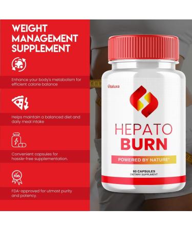 Hepato Burn Capsules - HepatoBurn Supplement Pills Advanced Formula Wait Premium Blend All Natural Loss Support for Men Women Hepataburn Reviews Maximum Strength Burner Health Wellness (60 Capsules) - Buy Online on GoSupps.com