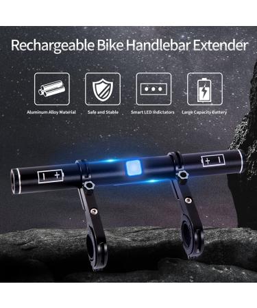 Redcomets 7.8in USB Rechargeable Bike Handlebar Extender with 4000mAh Phone Charger - Ideal for GPS, Speedometer, Phone Mount, Bike Light - Buy Online on GoSupps.com