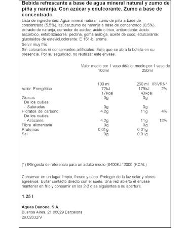 Font Vella Natura Mineral Water with Pineapple Juice 1.25 L - Buy Online on GoSupps.com