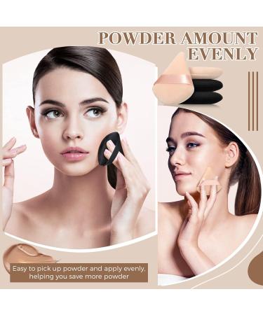 Triangle Makeup Sponge Set - 4 Pcs Cosmetics Face Powder Puff for Foundation - Soft Velvet Body Cushion Pads in Black Nude - Buy Online on GoSupps.com