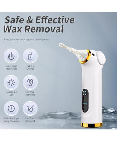 Multi-functional Electric Ear Wax Removal Tool | Ear Cleaning Kit for Adults & Children | Drying Ear Canal & Massaging Ear (White - Buy Online on GoSupps.com