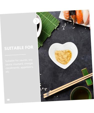 Zerodeko 6 Pcs Heart Shaped Ceramic Dish White Sauce Heart Shaped Plates Spoon White Plates Side Sauce Dishes Ceramic Craft Sauce Container Ceramics Seasoning Dish Heart-Shaped re-usable - Buy Online on GoSupps.com