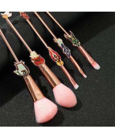 Genshin Impact Makeup Brush Set - 5-Piece High-Quality Synthetic Cosmetics Brushes for Foundation & Eyeshadow - Perfect Gift for Fans - Buy Online on GoSupps.com