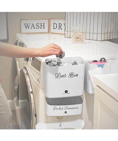 A.J.A. & MORE Magnetic Lint Bin for Laundry Room | Wall Mounted Bathroom Trash Can - Grey - Buy Online on GoSupps.com