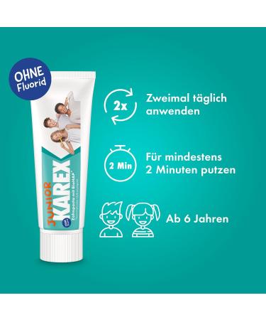 Junior Karex Toothpaste - 4 x 65 ml | Caries Protection for Kids 6+ | BioHAP Formula for Healthy Enamel | Special Needs for Alternating Bite - Buy Online on GoSupps.com