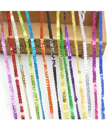 6mm Wide Laser Sequins Strip Trim - 140 Yards, 14 Colors - Perfect for Crafts, Fringe, Sewing - Eco-Friendly Handmade Sequin String - Buy Online on GoSupps.com