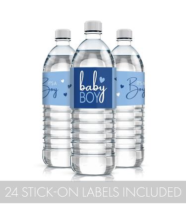 Blue It's a Boy Baby Shower Water Bottle Labels - Set of 24 Stickers - Buy Online on GoSupps.com