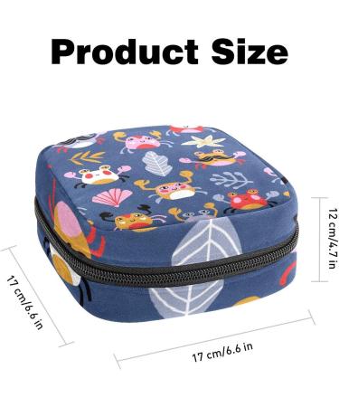 Womens Bonds Storage Pockets Stillpad Holder - Cartoon Crabs & Leaves Portable Period Kit Bag | Stylish Feminine Product Bag for Girls - Buy Online on GoSupps.com