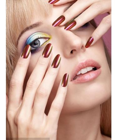 Ebanku 20Pcs Chrome Red UV Gel Nail Film - Self-Adhesive Nail Wraps & Stickers for Women & Girls | Nail Foil & Nail File Set for Stunning Nail Decoration - Buy Online on GoSupps.com