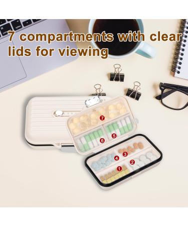 2Pcs Weekly Pill Organizer - Portable Travel Medicine Case with 7 Compartments for Supplements & Fish Oil - Cute & Convenient Daily Medication Planner - Buy Online on GoSupps.com