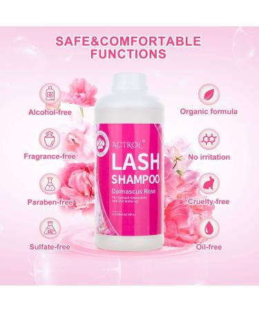 Rose Eyelash Extension Cleanser 1L - Professional Foaming Shampoo for Natural Lash Care - Paraben & Sulfate Free - 33.8 Fl Oz - Buy Online on GoSupps.com