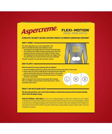 Aspercreme Flexi-Motion Back Patch 3-Count | Drug-Free Pain Relief for Comfortable Movement - Buy Online on GoSupps.com