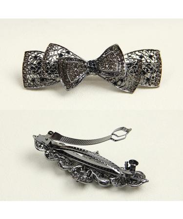 Rhinestone Pearl Hair Clips | Antique Crystal Barrette | Elegant Jewelry Hair Accessories for Women | Bridal Wedding Gift - Buy Online on GoSupps.com