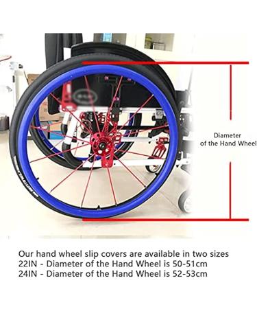 22/24inch Silicone Wheelchair Push Rim Covers Non-Slip Wear-Resistant Hand Push Cover Wheelchair Accessories Rear Wheel Grips Cover For Improve Grip And Traction(5 24 inches) 24 inches 5 - Buy Online on GoSupps.com
