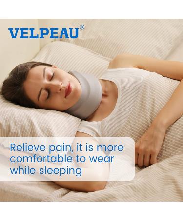 VELPEAU Neck Brace for Neck Pain Relief - Soft Cervical Collar for Sleeping - Stabilized Grey, Medium 3 Inch - Men & Women - Pack of 1 - Buy Online on GoSupps.com