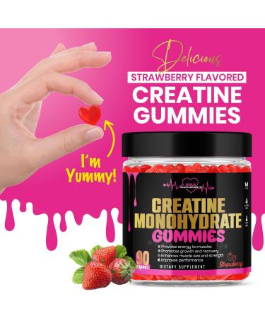 Creatine Monohydrate Gummies - Vegan Muscle Recovery & Strength Supplement - 90 Ct Gluten Free Non-GMO - 30 Servings for Men & Women - Buy Online on GoSupps.com