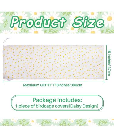 Adjustable Nylon Mesh Bird Cage Cover - White X-Large Daisy Design | Seed & Feather Catcher for Parrot, Parakeet, Macaw | Round/Square Cage Skirt Guard - Buy Online on GoSupps.com