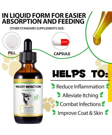 Natural Yeast Infection Treatment for Dogs - Itchy Skin & Allergy Relief - 2 Fl Oz - Buy Online on GoSupps.com