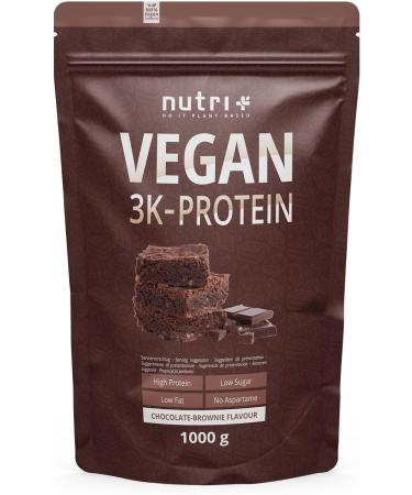 Nutri+ Vegan Protein Chocolate Brownie 2000g | Herbal Protein Powder for Delicious Shakes | Multi-Component Chocolate Protein (2 Pack) - Buy Online on GoSupps.com
