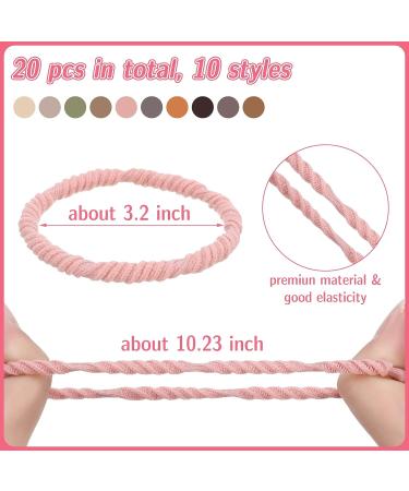 Friusate 20 Pcs Boho Hair Ties - 5 Bracelet Styles | Morandi Hair Bands for Women | No Damage Hair Elastics Band - 10 Colors | Thick Hair/Pony Tails - Buy Online on GoSupps.com
