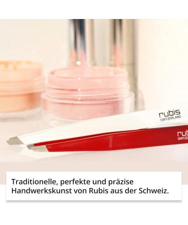 Rubis White Slanted Tweezers - Professional Eyebrow Plucking & Hair Removal - Fine Pointed Tip for Precision - Buy Online on GoSupps.com