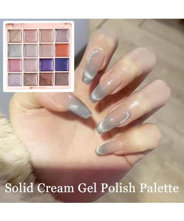  G n rique Solid Gel Nail Polish Palette - Magnetic Colors Shimmering Finish | 16 Shades Semi-Permanent Paint Set Used During Elegant Manicure Artistic Creations and - Buy Online on GoSupps.com
