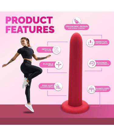 Pelvic Floor Muscle Exerciser Trainer Set | Kegel Exercise Kit | 6-Step System with Instructions & Travel Pouch - Shades of Pink - Buy Online on GoSupps.com