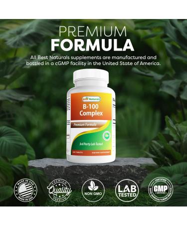 Best Naturals Vitamin B Complex with Inositol PABA 240 Tablets - Made in The USA - Non-GMO & Gluten Free - Buy Online on GoSupps.com