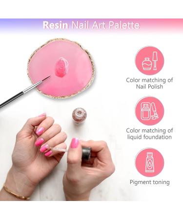 Pinkiou Nail Art Set: 15 Acrylic Brushes, 5 Dotting Pens, 50 Tips Sticks Display, Resin Palette - Pink | Nail Art Decoration Kit - Buy Online on GoSupps.com