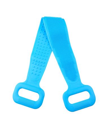 Silicone Bath Body Brush - Silicone Body Back Scrubber Lathers Well Bath Shower Towel Silicone Body Wash Scrubber (Blue)