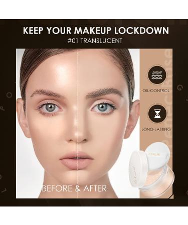 Focallure PerfectBase Oil-Control Translucent Loose Setting Powder Medium 02 with Super Soft Powder Puff - Long-Lasting Shine-Free Finish - Buy Online on GoSupps.com