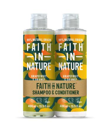 Faith In Nature Natural Grapefruit & Orange Shampoo and Conditioner Set Invigorating Vegan & Cruelty Free No SLS or Parabens For Normal to Oily Hair 400ml Grapefruit & Orange 2 Count (Pack of 1) - Buy Online on GoSupps.com