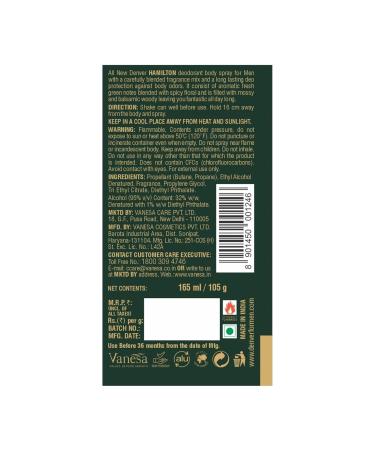 Denver 4 Hamilton Deodorant Spray for Men - 400ml | Long-Lasting Fresh Fragrance | International Shipping Available - Buy Online on GoSupps.com