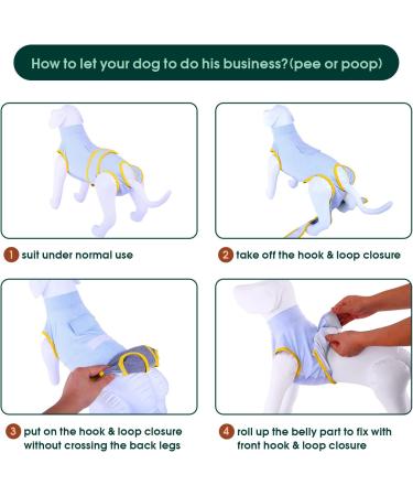Kuoser Breathable Dog Recovery Suit for Male & Female Post-Op - Anti-Wound Licking Leakage Protection Light Blue (1 Pack) - Buy Online on GoSupps.com