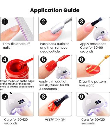 Vishine Gel Polish Nail Art Gel Liner Set - 2 Classic White Black Colors Gel Art Paint for Swirl Nails Euphoria Nail Built Thin Nail Art Brush in Gel Pens Soak off Nail Art Gel Polish - Buy Online on GoSupps.com