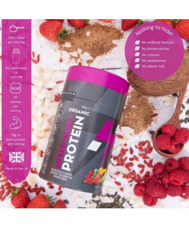 Hylife Nutrition Mixed Berry Vegan Protein Powder - 450g (15 Servings) Organic & Natural Ingredients - Dairy, Gluten, and Soy Free - Buy Online on GoSupps.com