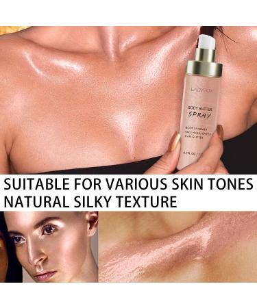 120ML Pink Body Glitter Spray - Quick-Drying Non-Sticky Hairspray for Women | Rose Gold Shimmer for Hair & Body - Buy Online on GoSupps.com