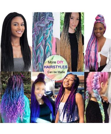 Xiaofeng Ombre Jumbo Braiding Hair Extensions 24 Inch 3 Packs - High Temperature Synthetic Hair for Twist Crochet Braids in Purple-Lake Blue-Light Purple - 100g/Pack - Buy Online on GoSupps.com