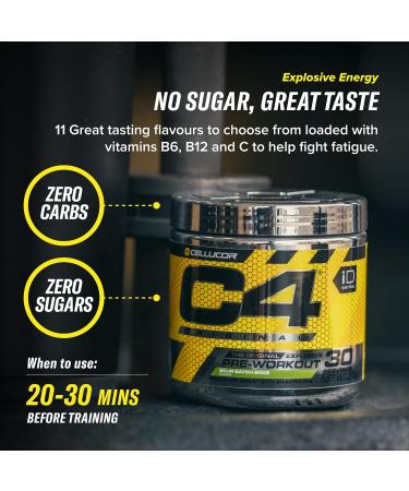 C4 Original Beta Alanine Pre Workout Powder | Cosmic Rainbow | 60 Servings | Energy Drink Supplement for Men & Women - Buy Online on GoSupps.com