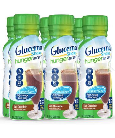 Glucerna Hunger Smart Shake - Diabetic Drink for Blood Sugar Management - 15g Protein, 180 Calories, Rich Chocolate - 10 Fl Oz (Pack of 24) - Buy Online on GoSupps.com