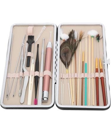Stainless Steel Ear Wax Removal Tool Set - 23 Pieces Classic Black Ear Picking Kit for Men and Women - Convenient Storage Boxes - Comfortable and Effective - Buy Online on GoSupps.com