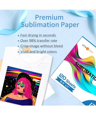 HTVRONT Sublimation Paper 8.5 x 11 Inch - 120 Sheets | Ideal for T-shirts, Tumblers, and Mugs - Buy Online on GoSupps.com