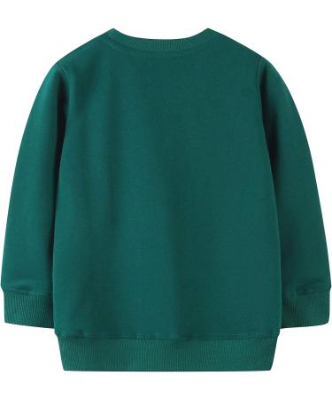 Kids Dinosaur Sweatshirt - Long Sleeve Cotton Jumper for Boys & Girls, 6-7 Years, Green - Buy Online on GoSupps.com